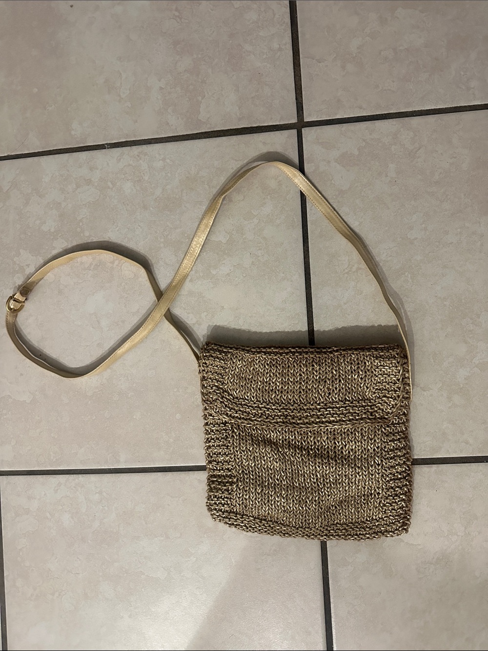 Boho vintage CEM hand knited genuine leather Crossbody Bag Shoulder Purse